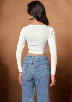 Alternative view of Trendy Casual White Crop Top Outfit for Women